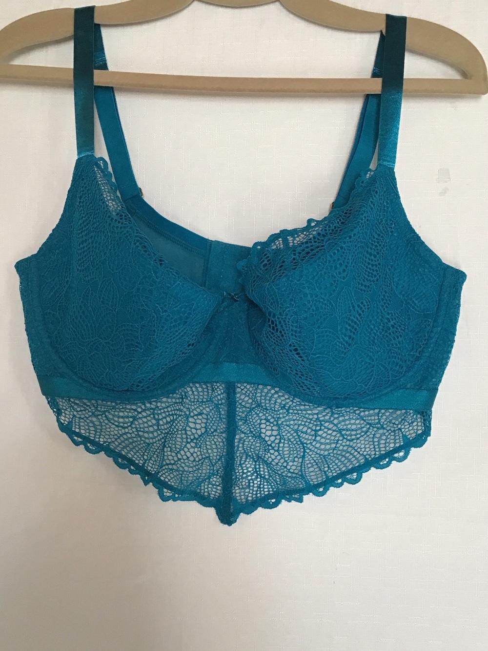 Cacique Women’s Teal Lace Longline Bra - Women Intimates size 38 F - Picture 3 of 9